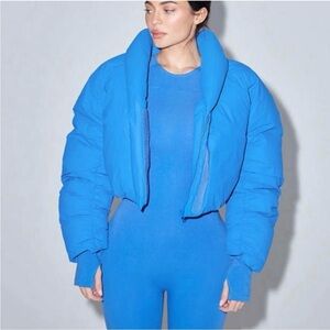 KHY CROPPED PUFFER JACKET BLUE